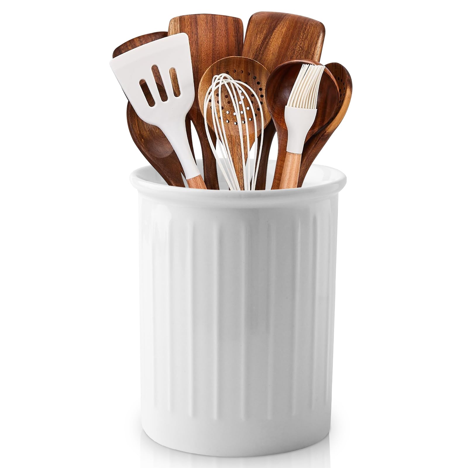 Küchenutensilienhalter Keramik: 13.4 x 9.8 cm Porzellan Utensilienhalter Küche, Glänzend Glasierte Oberfläche, Behälter für küchenutensilien zum Organisieren von Schubladen und Arbeitsplatten