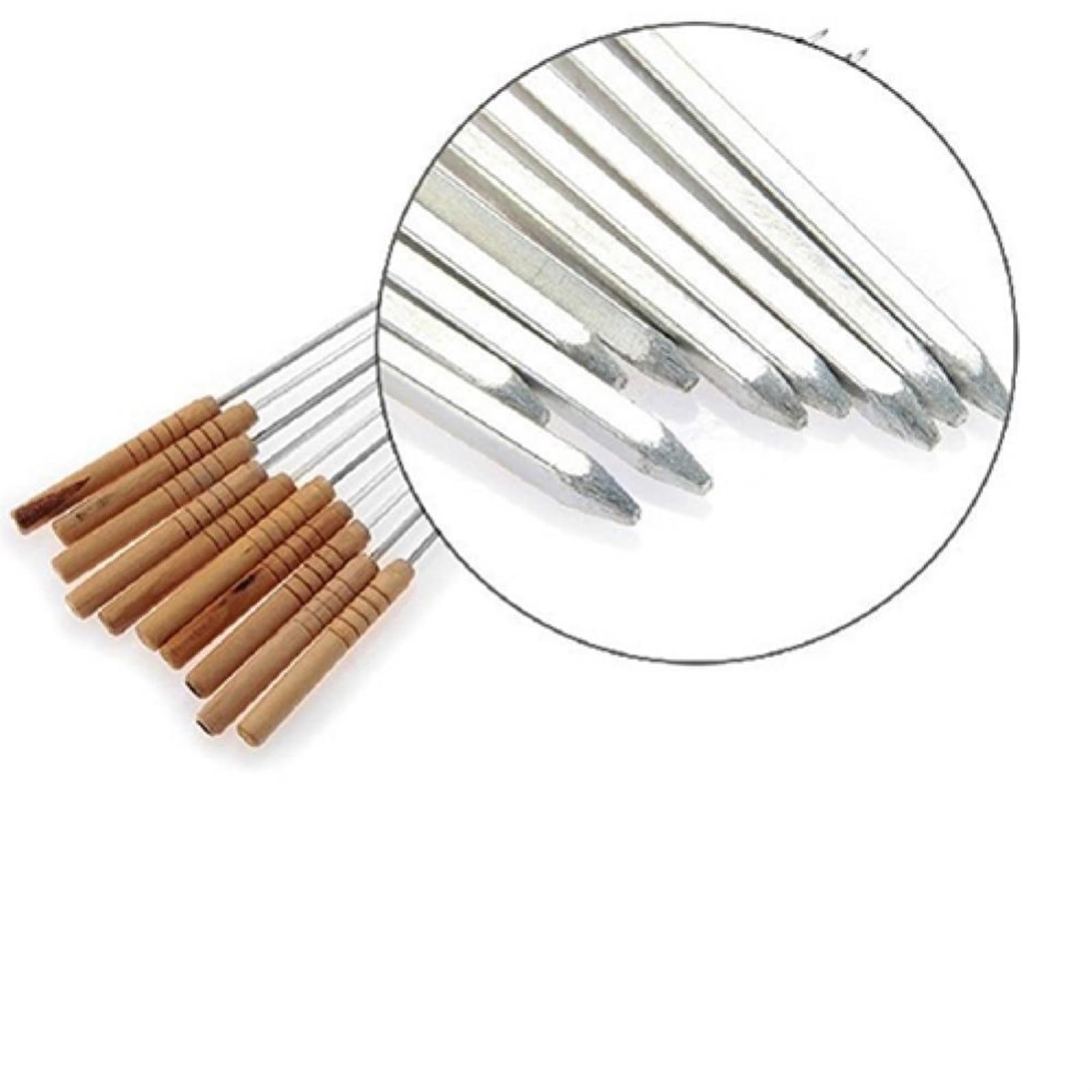 Brochetas de Kebab, 10 Piezas for Barbacoa, Picnic al Aire Libre, brochetas Acero Inoxidable