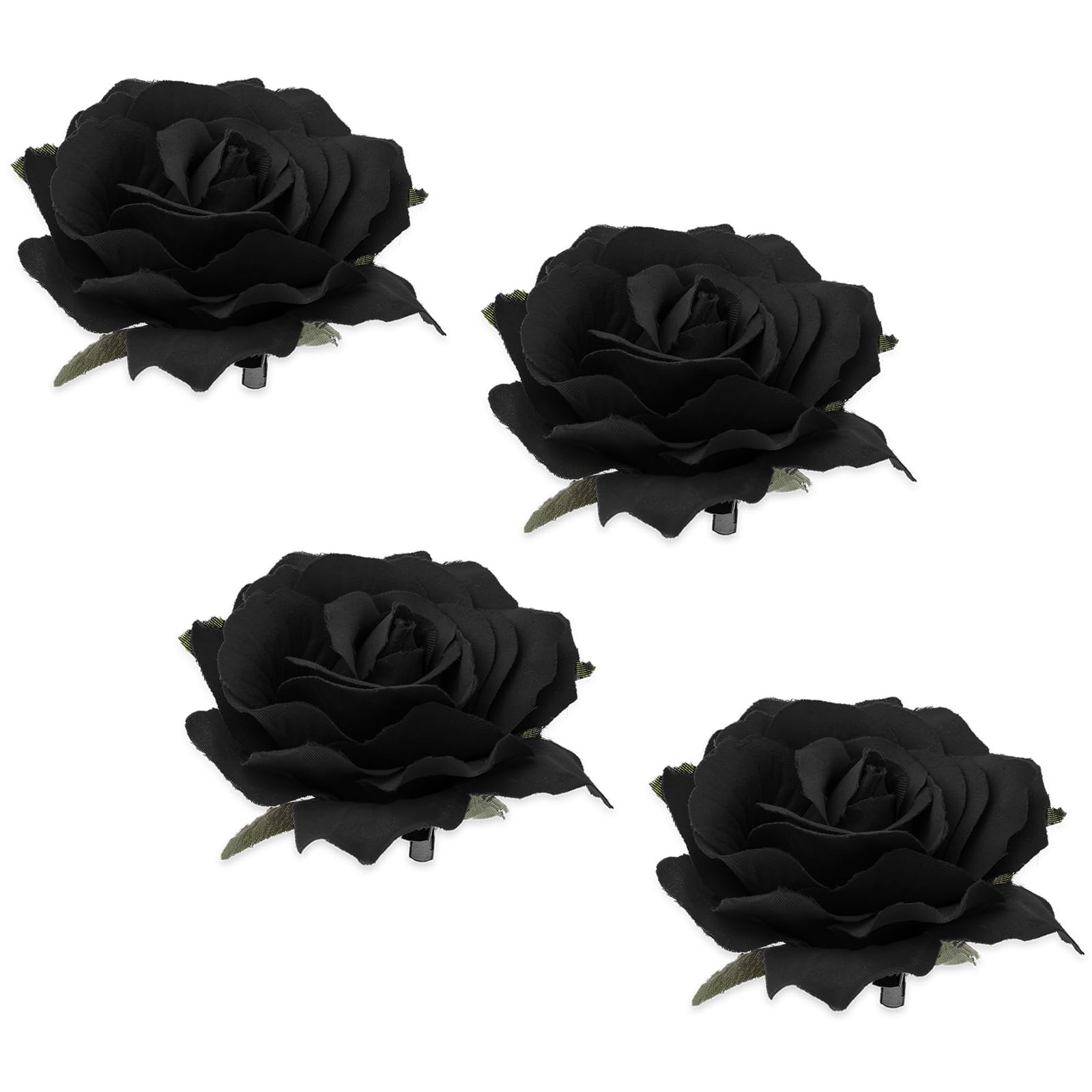 Qianyu PCS Black Rose Flower Hair Clips Rose Brooch Floral Hair Pin Bride  Claw Clip Artificial Flower Headpiece Hair Barrettes Accessories for Women