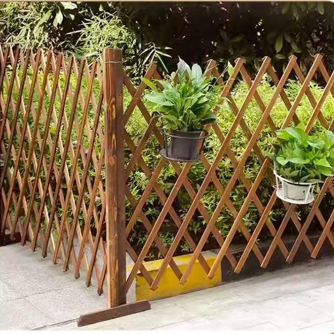 Paneles de madera expandibles de celosía de jardín de 180 cm de alto, enrejado independiente para plantas trepadoras y vides, particiones decorativas de barandilla para espacios al aire libre