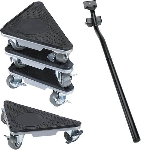 WEPUMP Mover Dolly - Juego de herramientas de 3 ruedas resistentes con cerradura para objetos, capacidad de carga de 1200 libras