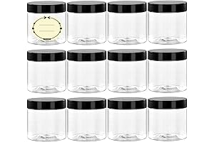 TUZAZO 4 Oz Empty Plastic Jars for Creams