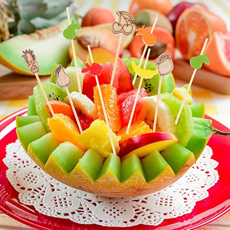 100 Stuzzicadenti Cocktail In Bambù 12 Cm Con Perlina Argento - Per Antipasti, Frutta, Decorazione - Foto 8