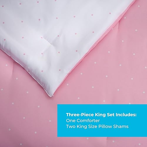 Vista 103 de LINENSPA - Edredón de microfibra hipoalergénico, con relleno sintético, para usar todo el año, tamaño California King, blanco/azul marino Cuadros