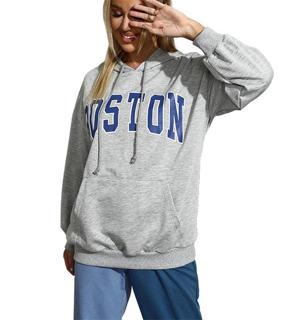 Klorim Women's Oversized Long Sleeve Hoodie Sweatshirt Drawstring Drop Shoulder Pullover Tops