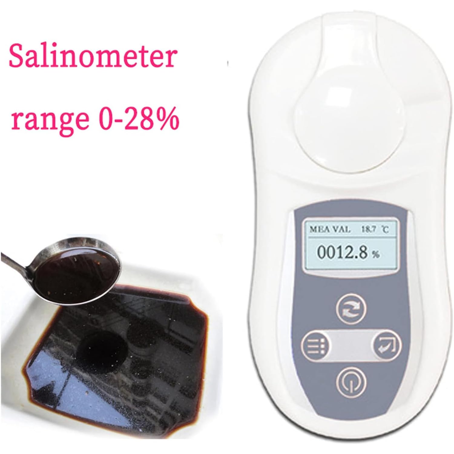 Miernik zasolenia do basenu i przetwarzania żywności, elektroniczny miernik soli z wyświetlaczem LCD, zakres pomiaru 0-28%, automatyczna kompensacja temperatury, szybkie wyniki 3 s