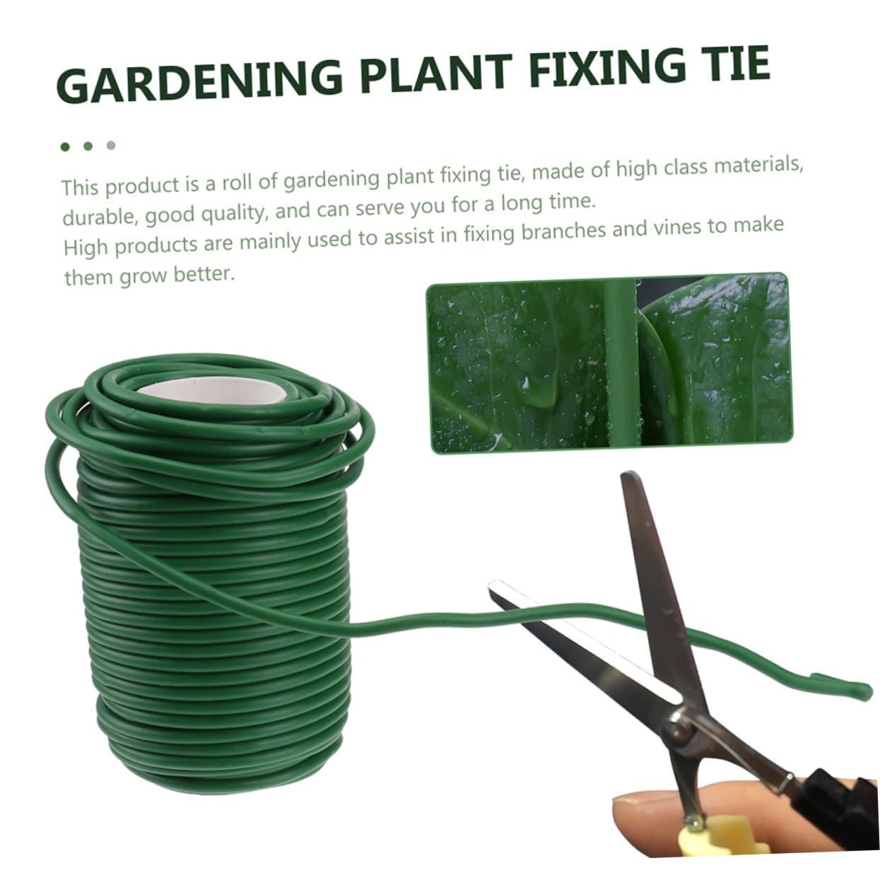 2 Rollen Gartenbinder für Pflanzen aus Flexiblem TPR und Eisen Grün zum Sichern von Blumen und Weinreben im Garten