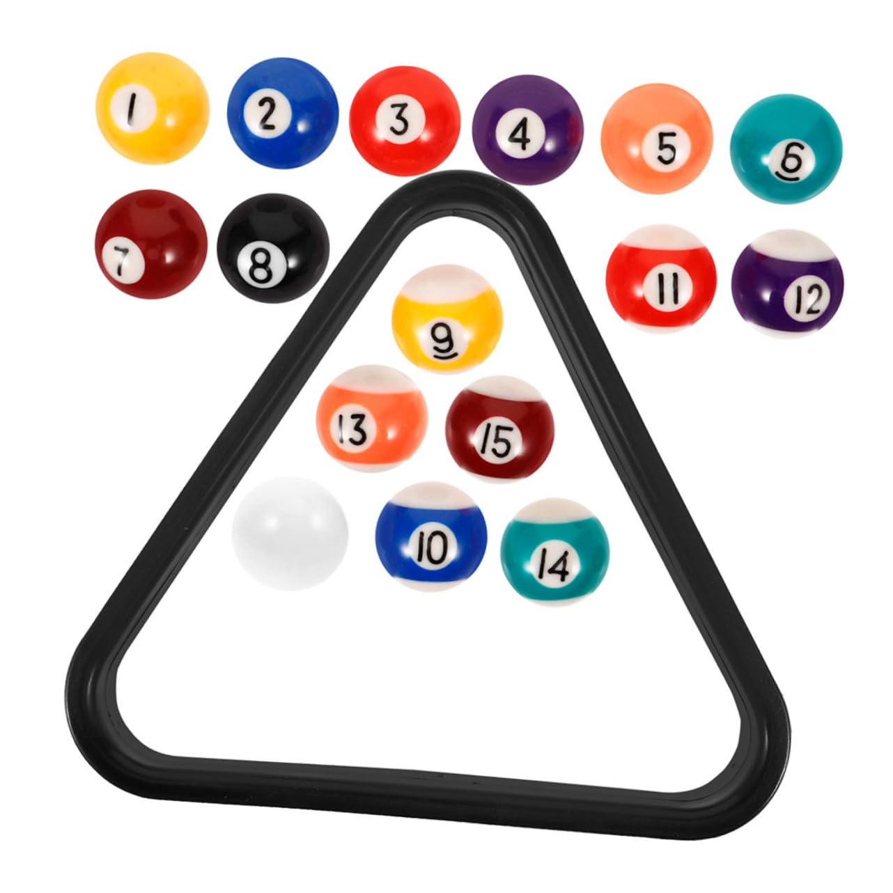 Lot de 17 Mini Boules De Billard en Résine avec Triangle, Compact Et Portable, Conçu pour Garçon Et Filles, Coordination Améliorée, Adapté Maison Et École, Jeu Éducatif Et Récréati