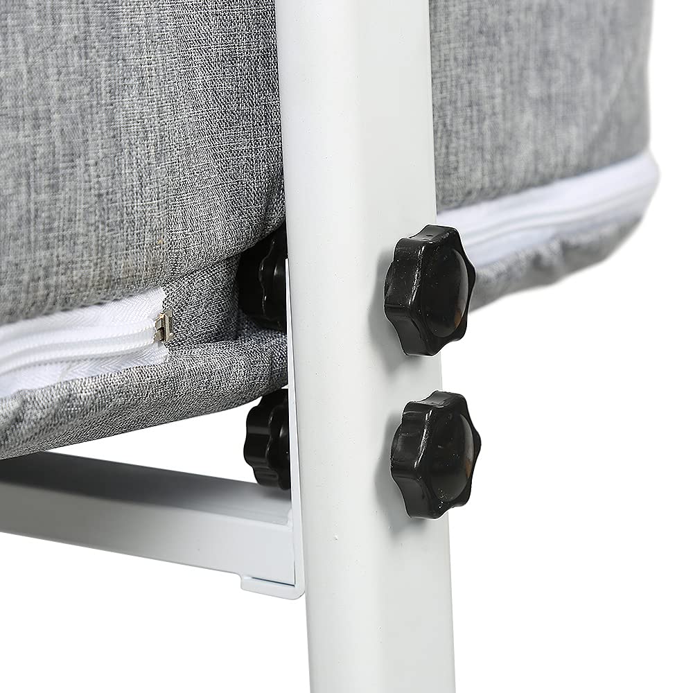 HUOLE Cuna Colecho Viaje,Cuna multifunción 4 en 1, Cuna colecho y Parque, para niños de hasta 50 kg, con colchón, Correas de sujeción y Ruedaspara bebés de 1 a 36 meses-113 * 66 * 84cm-Gris