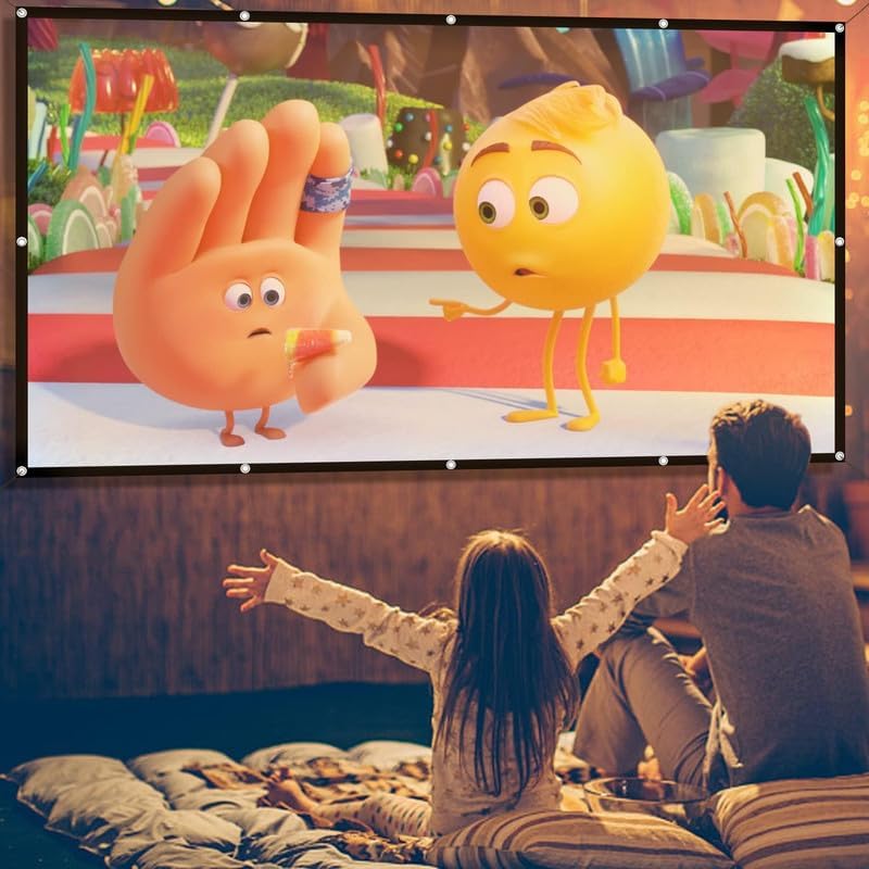 Image of 120 Inches Diagonal Foldable Projector Screen 4:3 Aspect Ratio (8ft(W) X 6ft(H)) HD, 4K, Full White Matte Projection | Easy Carry | Anti-Crease Viewing for Home Movies, Office, Classroom