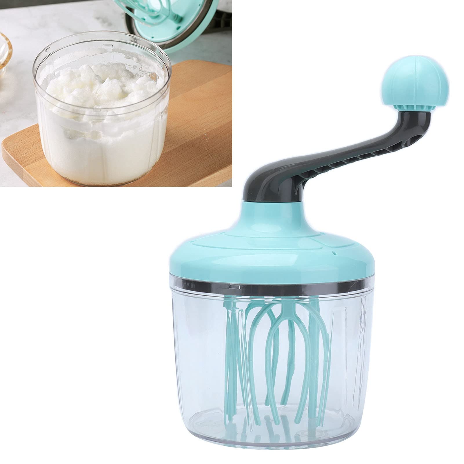 Batteur à Main PP Portable Grande Capacité Résistant aux éclaboussures de Cuisine Batteur à Oeufs Fouet Batteur à Main Batteur à Oeufs Portable PP Batteur à Oeufs Manuel Batteur à Oeufs avec Poignée A