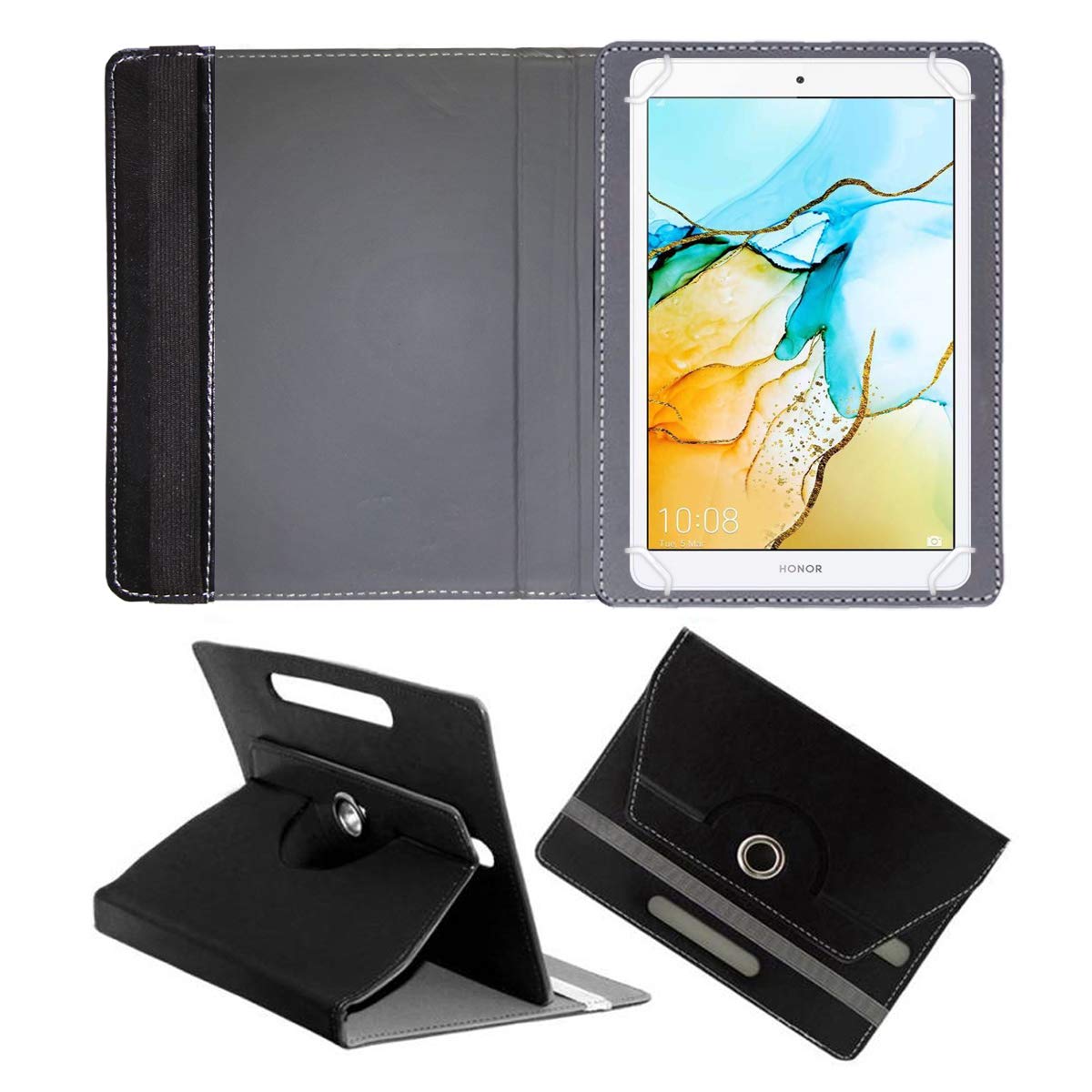 Fastway Rotating Leather Flip Case for Honor Pad 5 8inch 4G Tablet Cover Stand (Black) (B07VLLMB4F) Amazon Price History, Amazon Price Tracker
