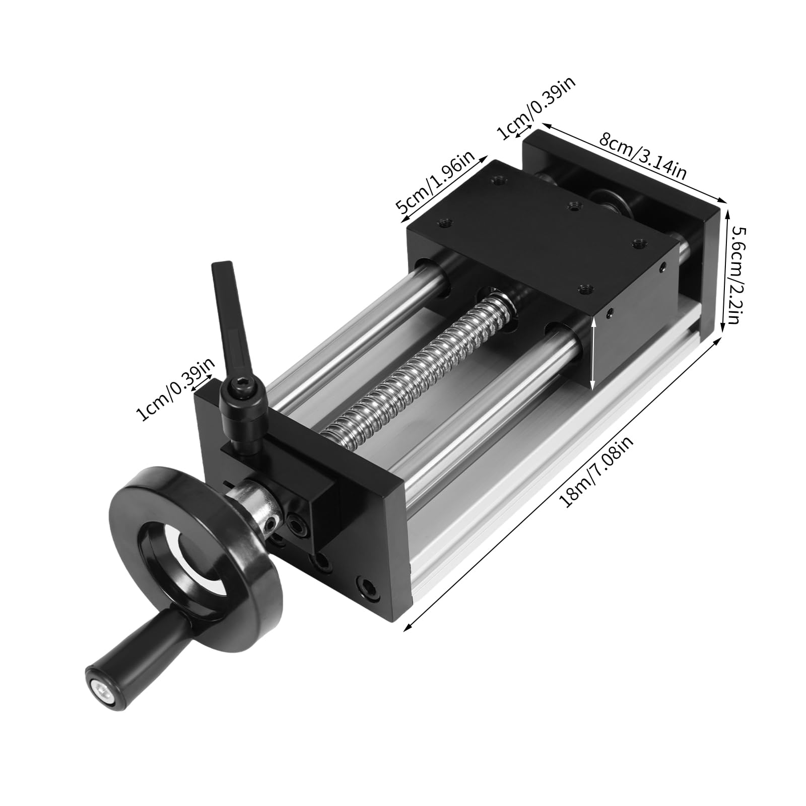 Actuador Lineal Manual de 100 mm con husillo de Bolas y riel Lineal, Eje óptico Doble, actuador Lineal Manual con Volante, Mesa Deslizante Manual para Equipos mecánicos