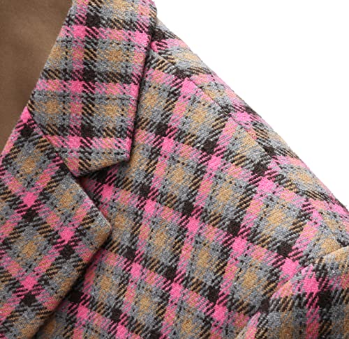 UNINUKOO Mens Suit Jacket Plaid Corduroy Casual Slim Fit Blazer Vintage Stylish Single Breasted Sport Coats Daily Wear3