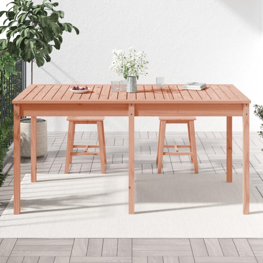 Prostokątny stół ogrodowy 159,5 x 82,5 x 76 cm lite drewno daglezja | Wytrzymały blat stołu, stabilna rama drewniana, na taras, balkon, łatwy montaż