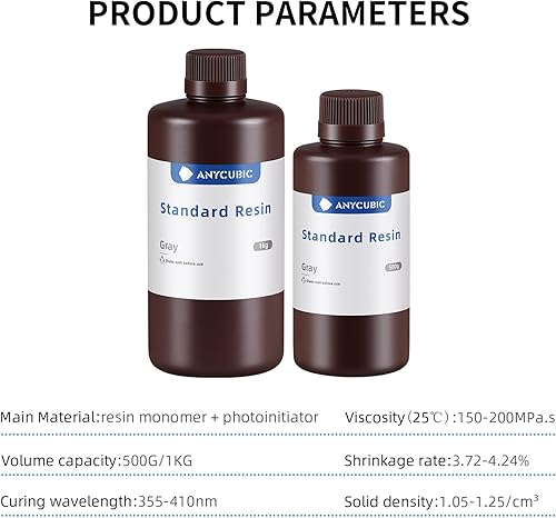 Miniatura 6 de Resina de impresora ANYCUBIC 3D, resina de fotopolímero de curado rápido UV de alta precisión de 405 nanómetros para impresión LCD 3D, 33.81 onzas