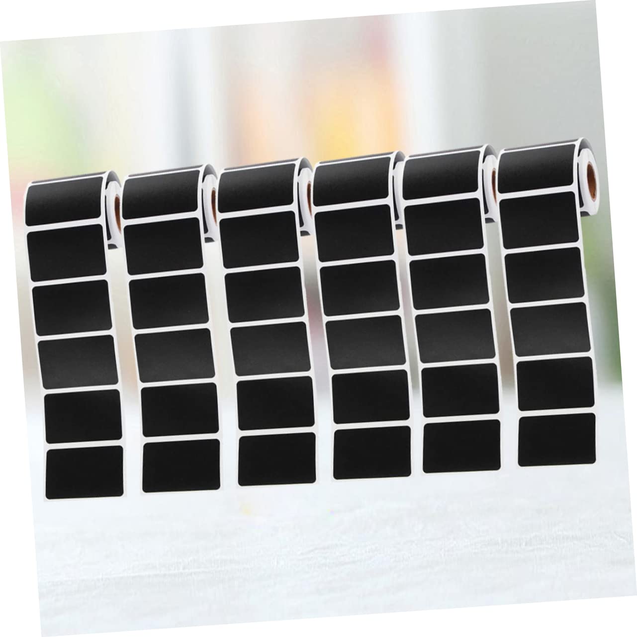 LALAFINA 6pièces Étiquettes Autocollantes Pour Épices Et Pots De Rangement Noir Amovibles Pour Cuisine Tableau Noir Autocollants