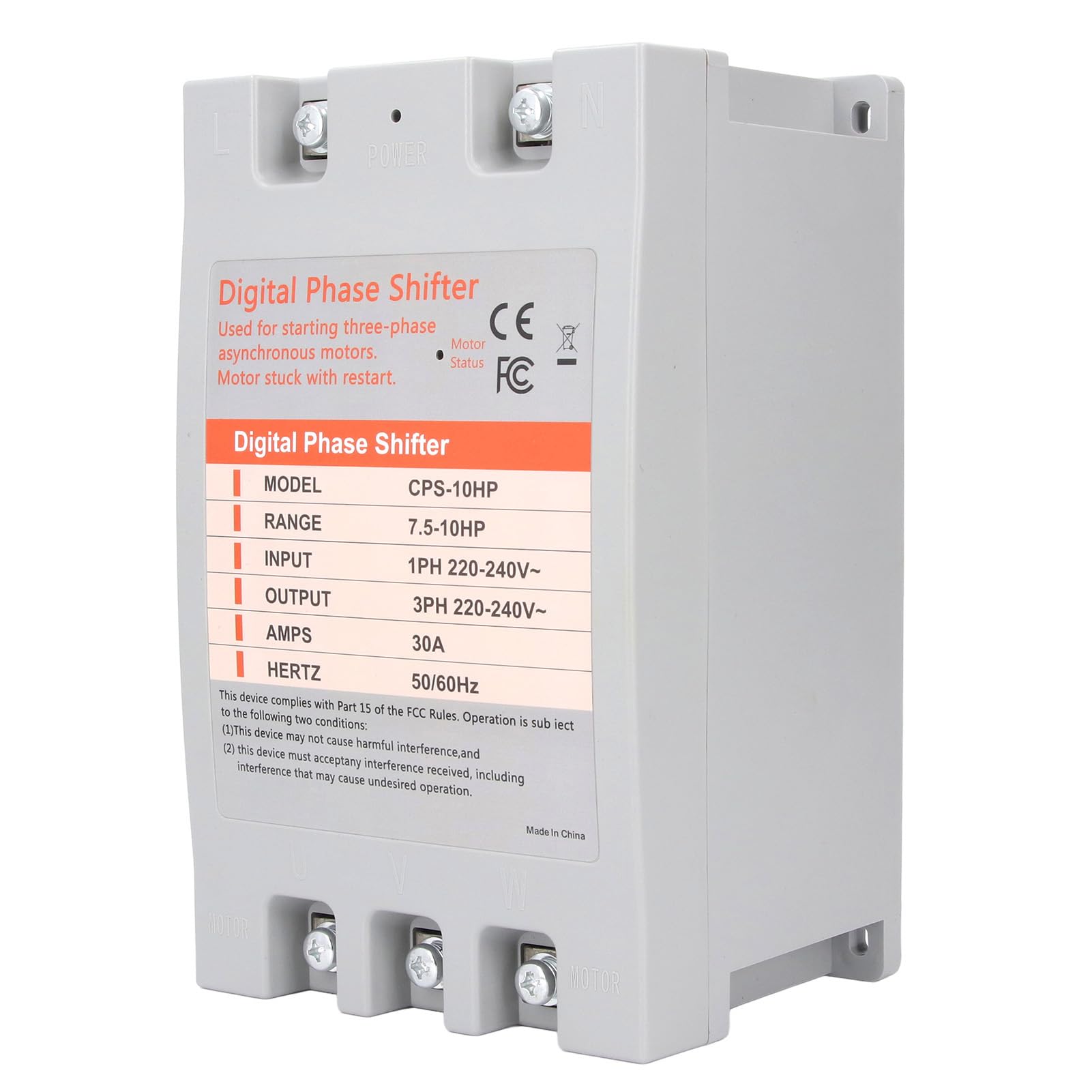 Generic Cyfrowy Konwerter Fazy, Wydajny Konwerter Jednofazowy na 3 Fazy o Mocy 7,5 KW do Niezawodnego Wyposażenia Silnika, Idealny do zastosowań Komercyjnych 220–240 V AC