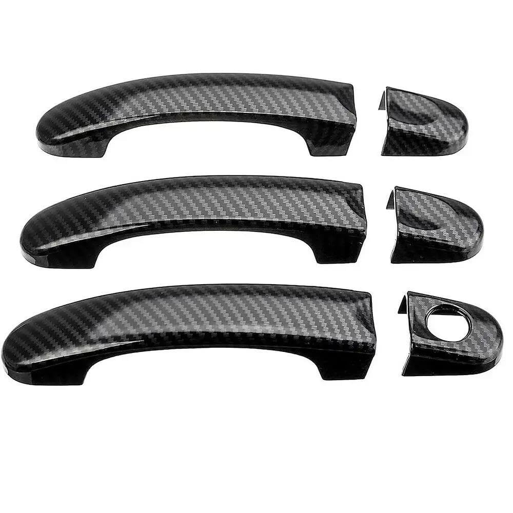 SXQPOCAR Carbon Fiber/Gloss Black Outside Exterior Door Handle Cover Set for Transporter T5 for T6 for Caddy 2003-2009 Car Accessories Replacement Parts(Carbon Fiber)