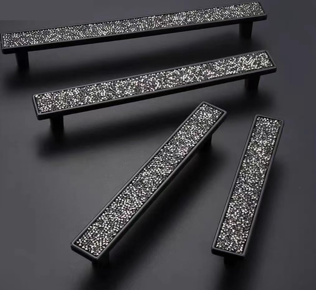 Tirador para cajón de puerta de armario de cocina Tiradores de cajón con diseño de lentejuelas for muebles, pomos modernos for tocador, muebles, cocina, armarios, pomos for puerta, 2 unidades(128MM)