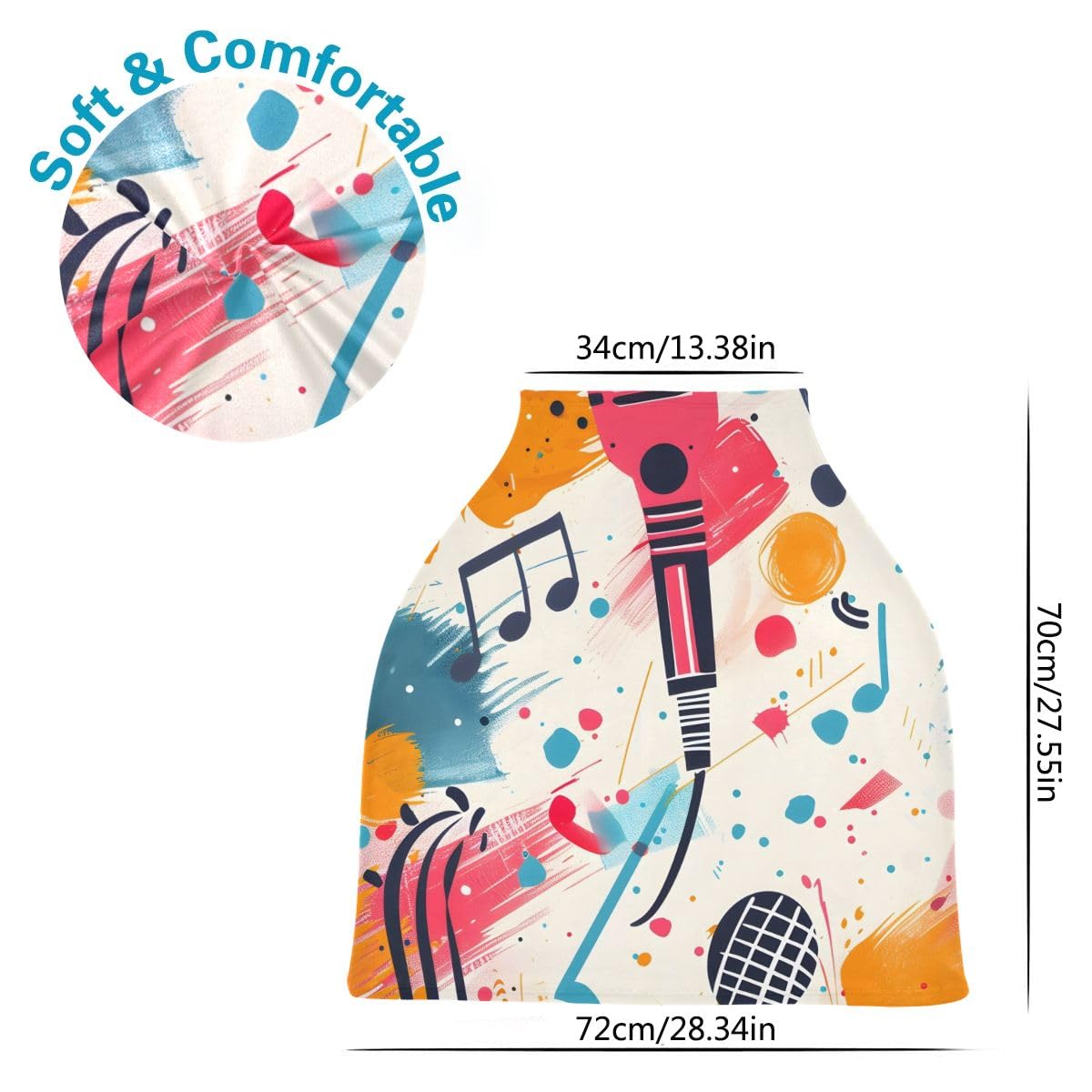 Baby Car Seat Canopy Covers Nursing Cover Stretchy Boys Girls Musical Watercolor Carrier Cover Breastfeeding Cover Breathable