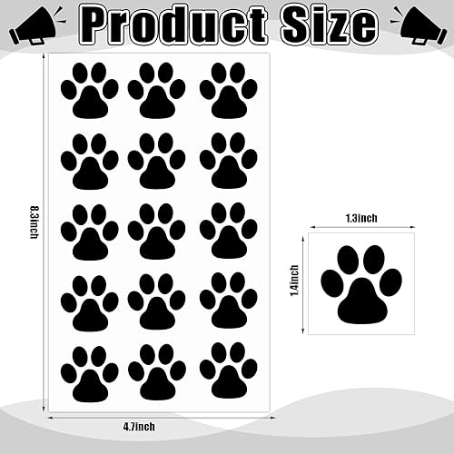 Miniatura 2 de 20 hojas de 300 piezas de huellas de patas, tatuajes temporales, tatuajes temporales de patas, pies, tatuajes temporales extraíbles para mujeres y