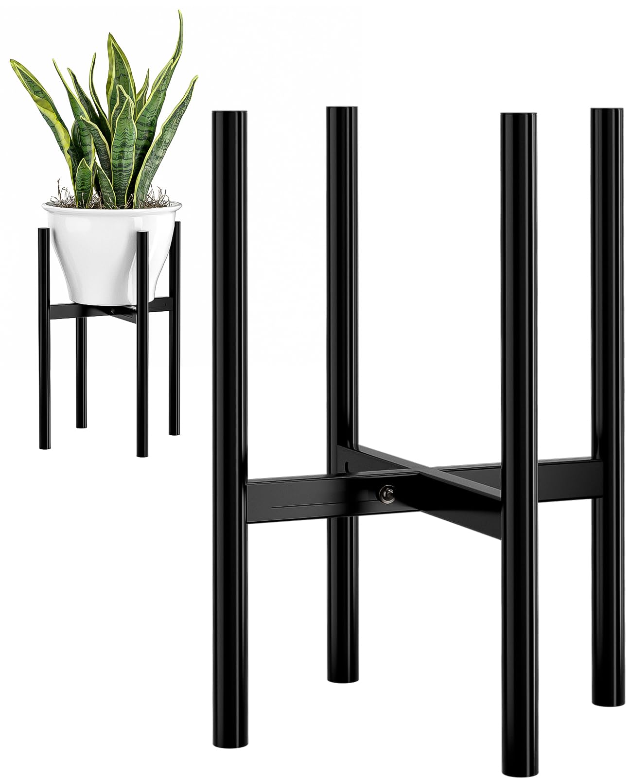 JANE EYRE Adjustable Plant Stand, Metal Planter Holder with Anti-Rust Coating, Large Plant Stand for Home Pot Plant Holder