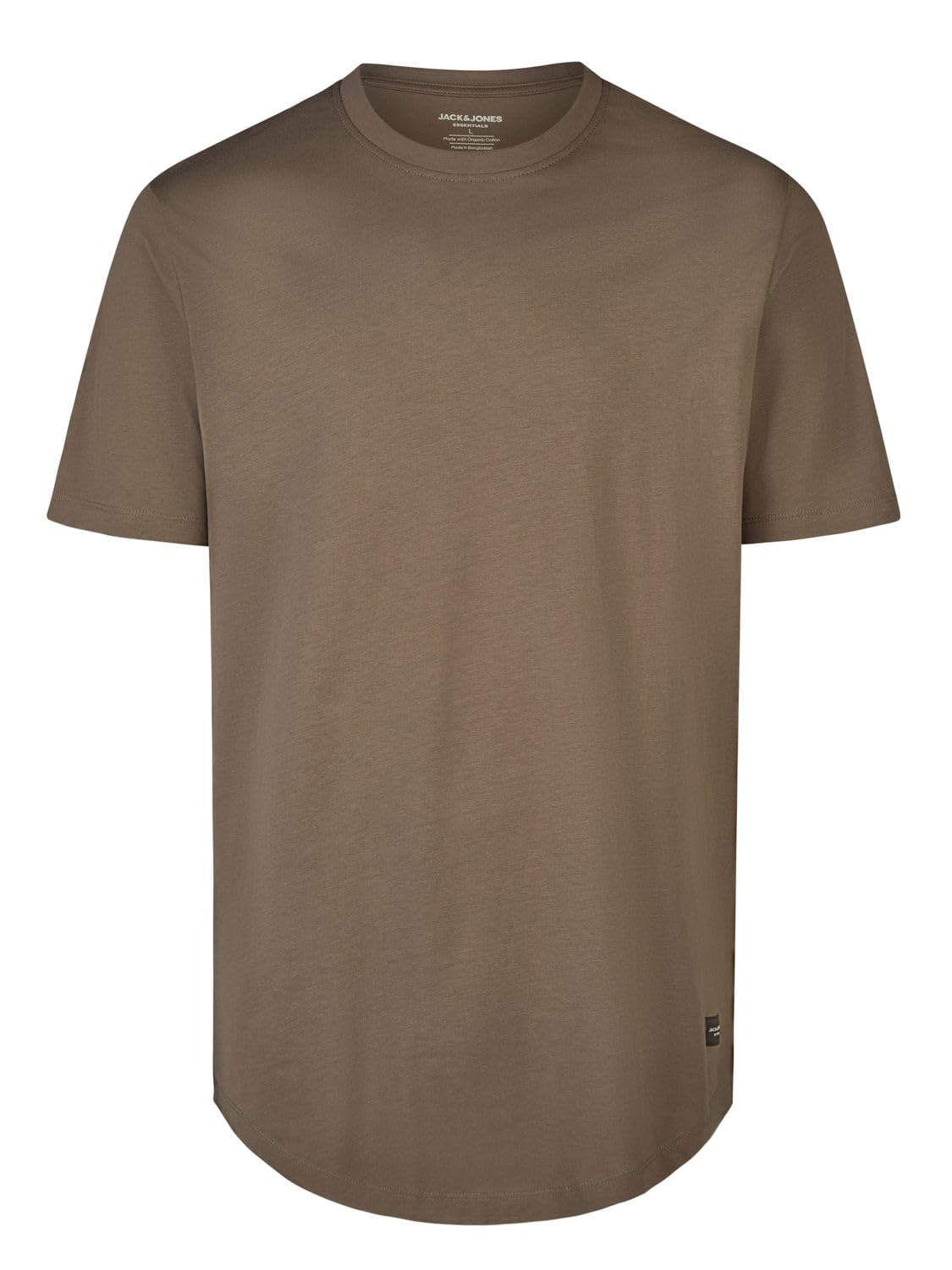 JACK & JONES JJENOA T-shirt męski, długi krój, zestaw 100% bawełny organicznej, regularny krój, 3-pak, okrągły dekolt, krótki rękaw, na lato, organiczny, czarny, biały, beżowy, zielony, szary, S, M, L