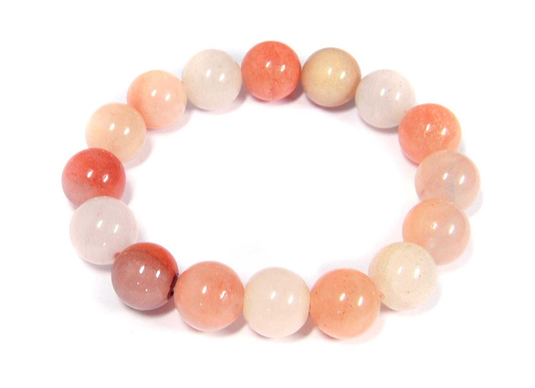 Women's bracelet made of gemstones aventurine in ball shape, diameter 12 mm.
