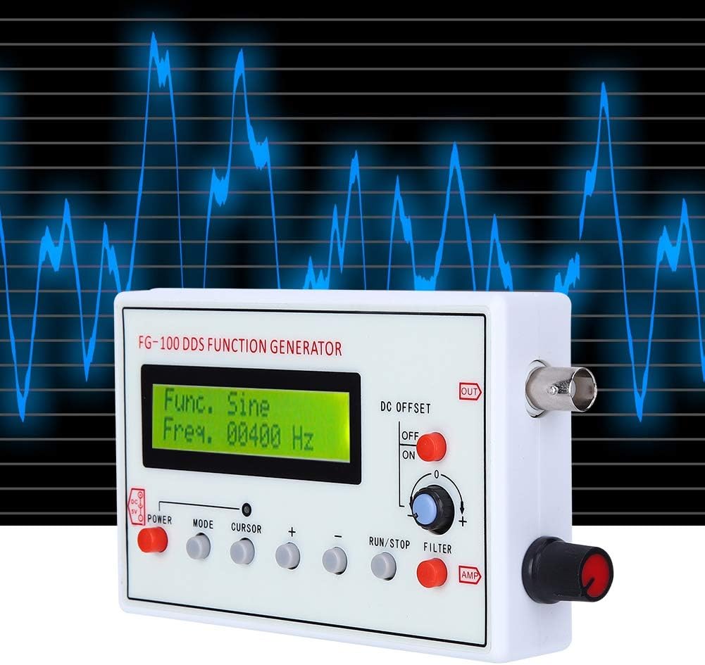 Function Generator -FG‑100 DDS Function Generator Sine Frequency 1HZ‑500KHz Counter Signal Source Generator Meter