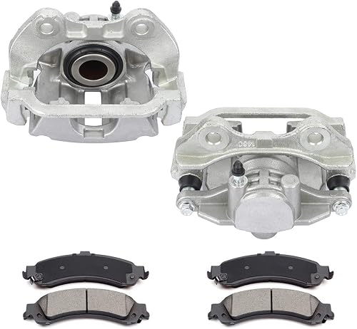 SCITOO Rear Left & Right Brake Kit [4] Brake Pads [2] Brake Disc Calipers w/Brac
