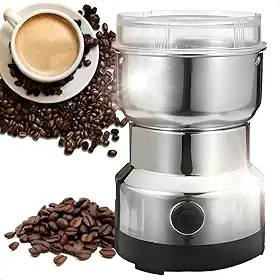 Moedor de Café Elétrico Triturador de Grãos Moagem Grossa Fina e Média Em Aço Inox Compacto Potente Grãos Temperos Pimenta Sal Nozes Especiarias Uso Doméstico