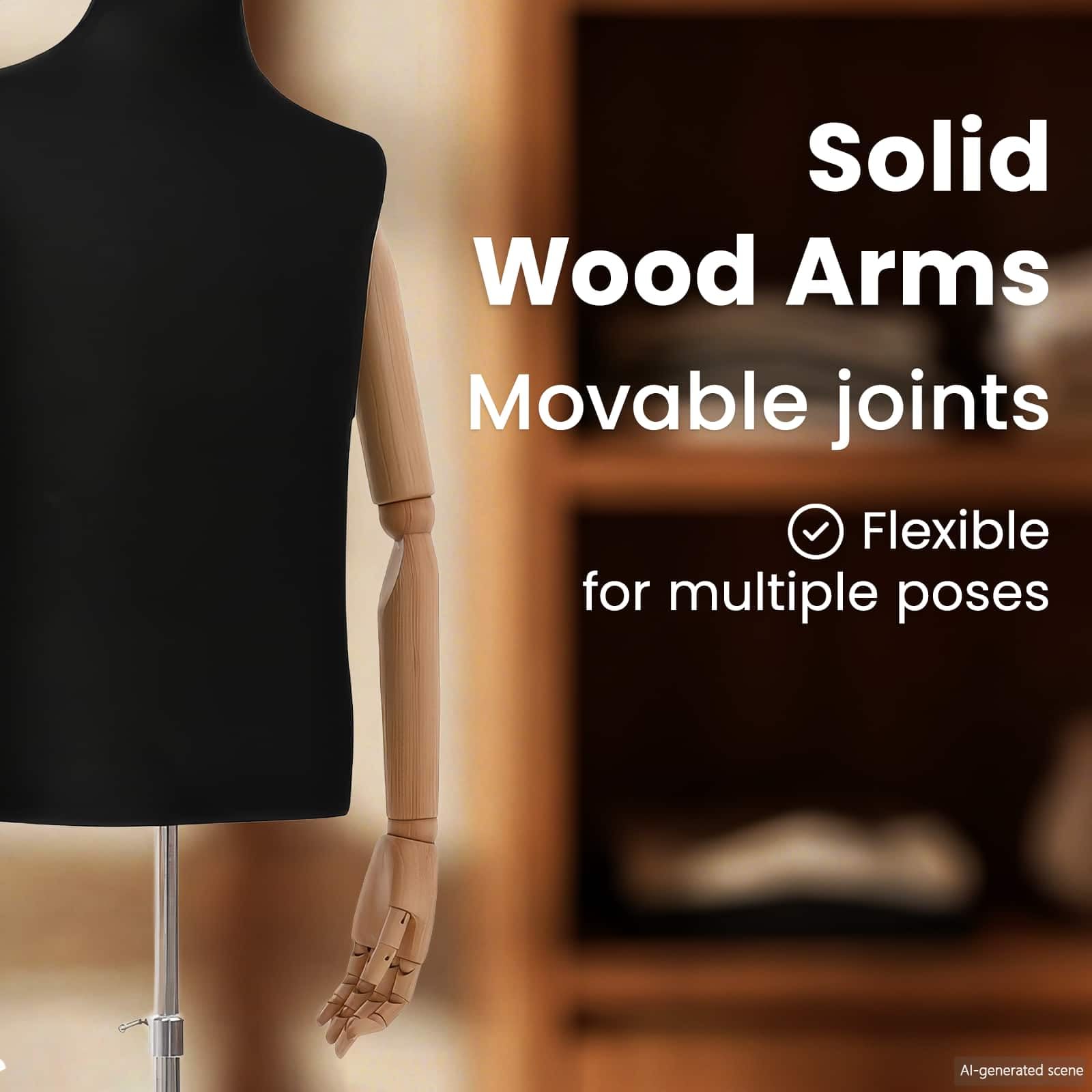 vidaXL Verstellbarer Mannequin 170-218 cm mit Standfuß Männlich PP