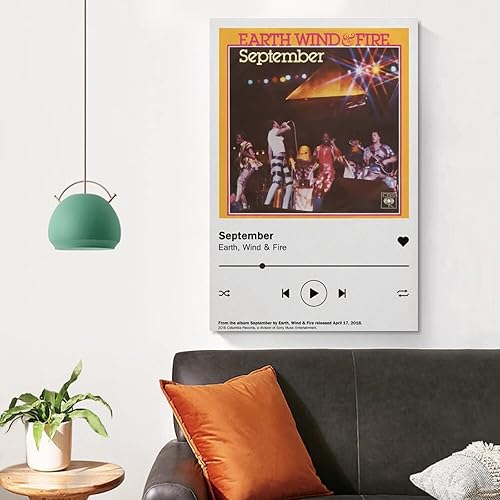 Miniatura 5 de MALOOS Póster de lienzo con diseño de Tierra, viento y fuego de septiembre, pintura decorativa para pared, sala de estar, dormitorio, decoración,