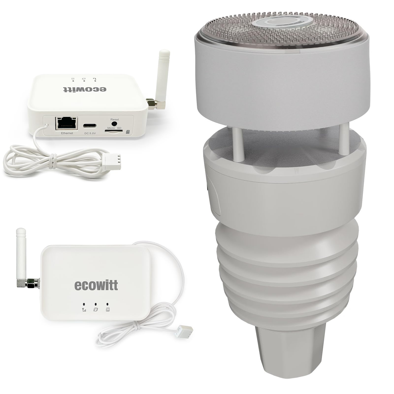Ecowitt Estación meteorológica inalámbrica Wi-Fi - Estación meteorológica digital profesional con pantalla a color grande, sensor 7 en 1 para exteriores, sensor integrado para interiores, WS2910 — view 13