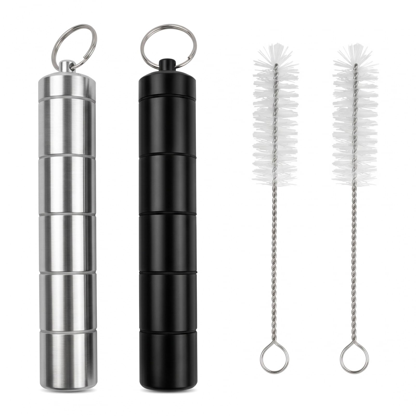 Aluminium Étanche Boite à Épice 5-en-1 Set de 2 Mini Récipients à Épices pour Voyage Pique-Nique