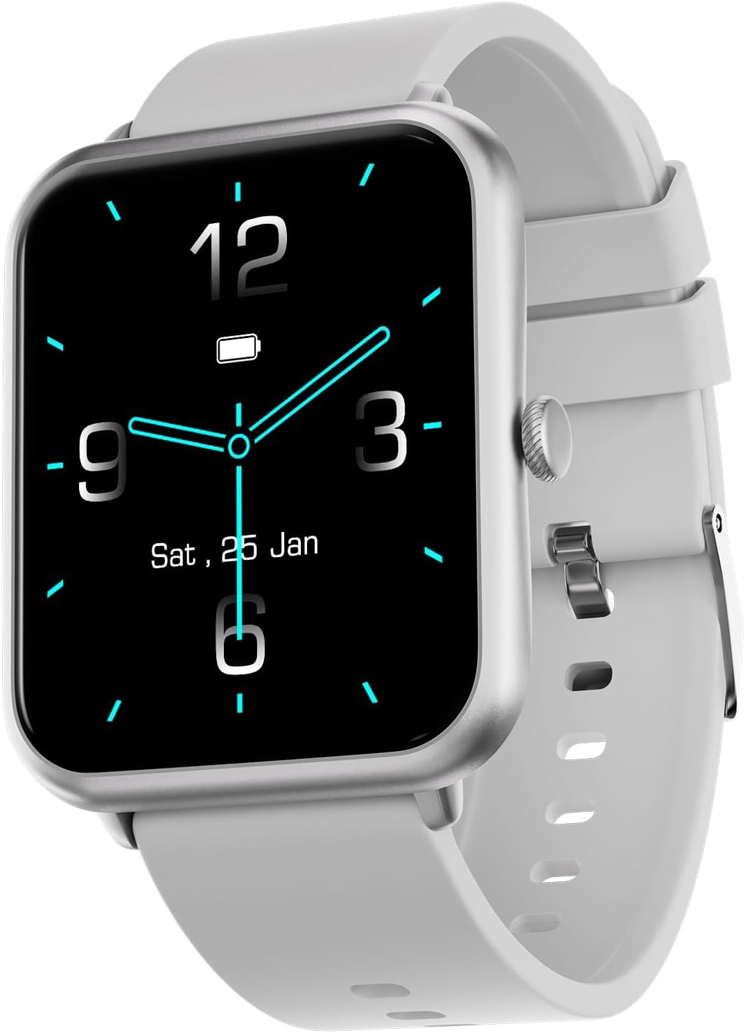 Fire-Boltt Ring Bluetooth Calling Smartwatch With Spo2 & 1.7” Metal Body With Blood Oxygen Monitoring, Continuous Heart Rate, Full Touch & Multiple Watch Faces (Grey), M (Bsw005)