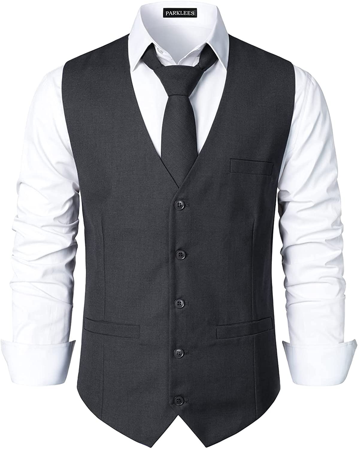 PARKLEES Herren Hipster Urban Design Business formelle Weste Slim Fit Anzug Smoking Kleid Weste