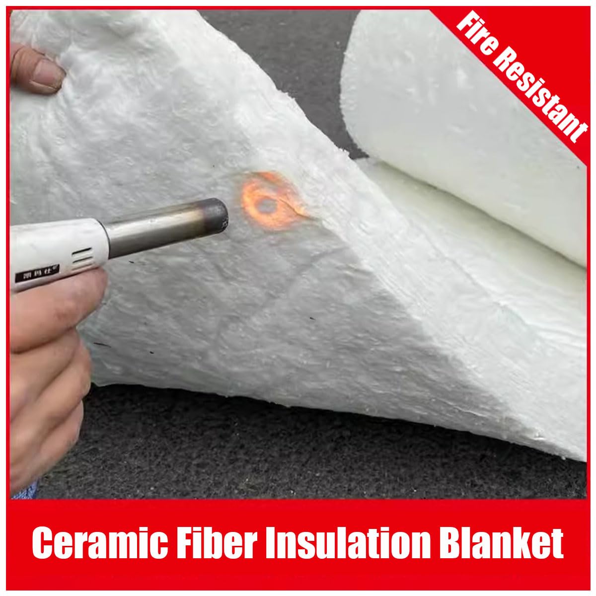 Manta Fibra Ceramica 2400F Resistente a Altas Temperaturas,Manta Aislante De Fibra Ceramica para Horno De Forja Estufa De Leña Horno De Chimenea(Size:10mm（15m*61cm）)