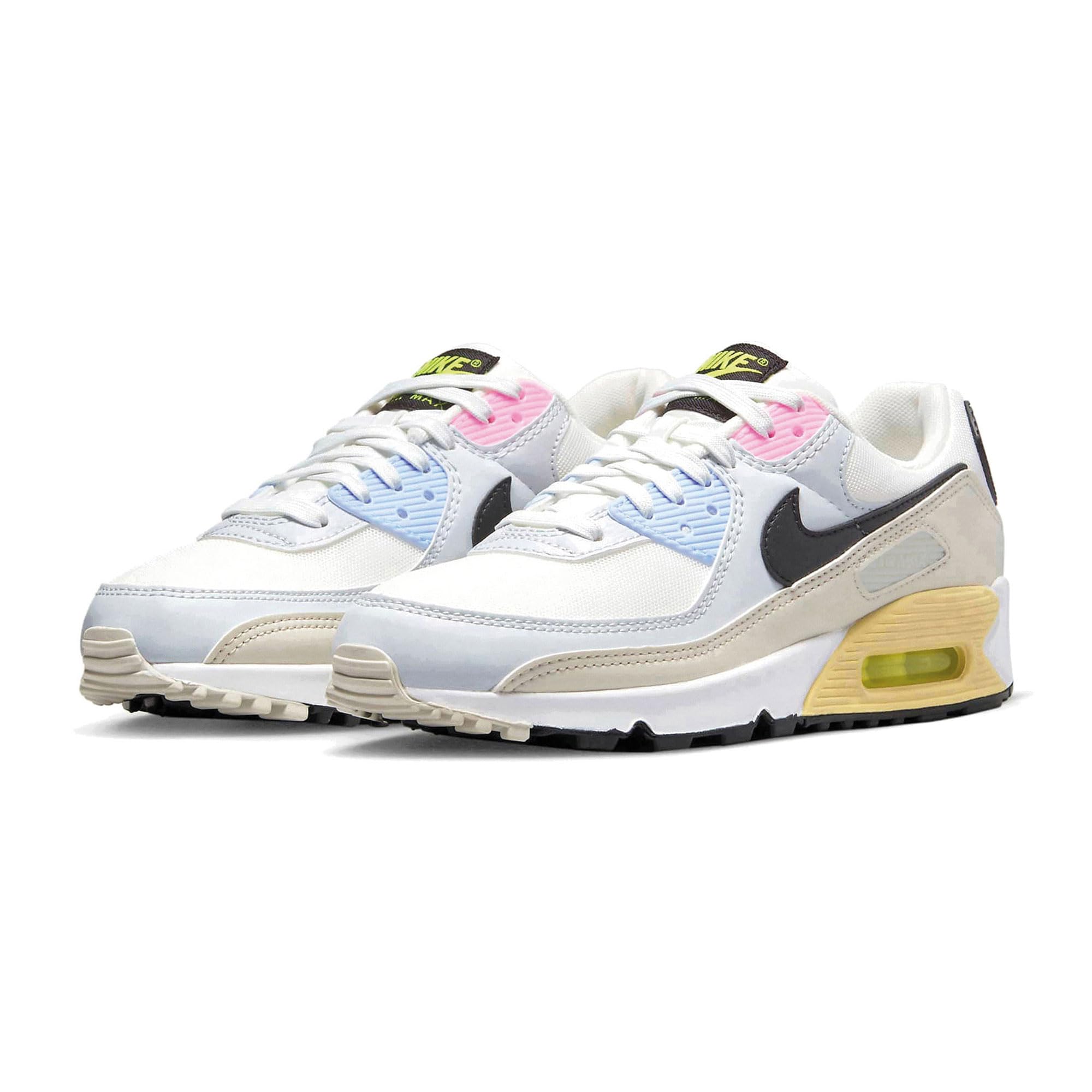 Nike Women Running Shoes Sneaker, Light Blue White Black Beige Yellow, 8.5 US