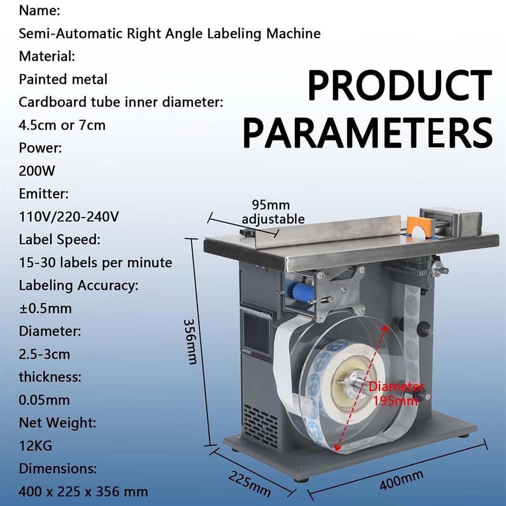 Etichettatrice, Sigillatrice semiautomatica elettrica, Etichettatrice ad angolo retto, Stampa a trasferimento termico per imballaggi in carta di cartone