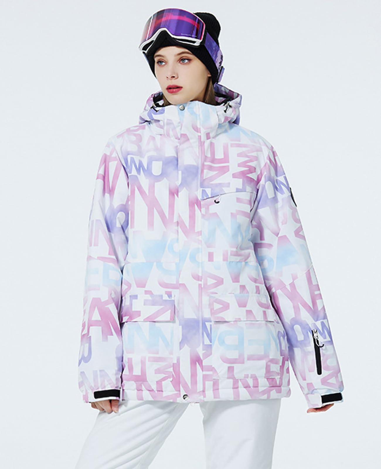 HOTIAN Giacca da sci e pantaloni da donna, set da 2 pezzi, tuta da sci da donna, invernale calda, neve, set impermeabile, antivento, set da snowboard