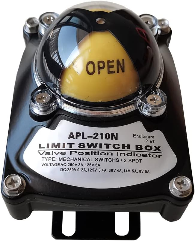 APL-210N Limit Switch Box Valve Position Indicator Mechanical Switches for Pneumatic Valves 2SPDT AC 250V 3A 125V 5A DC 250V 0.2A 125V 0.4A 30V 4A 14V 5A 8V 5A