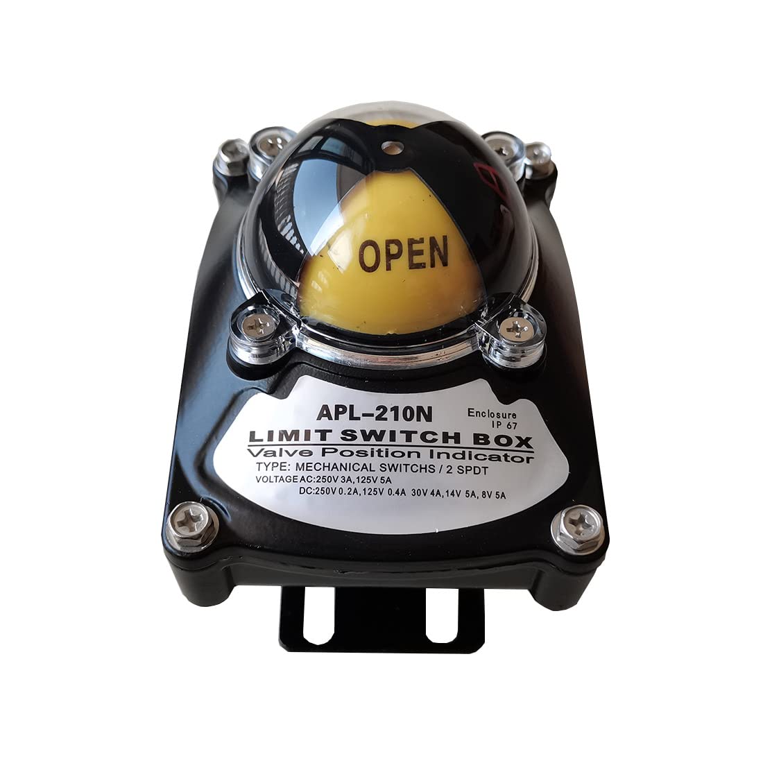 APL-210N Limit Switch Box Valve Position Indicator Mechanical Switches for Pneumatic Valves 2SPDT AC 250V 3A 125V 5A DC 250V 0.2A 125V 0.4A 30V 4A 14V 5A 8V 5A