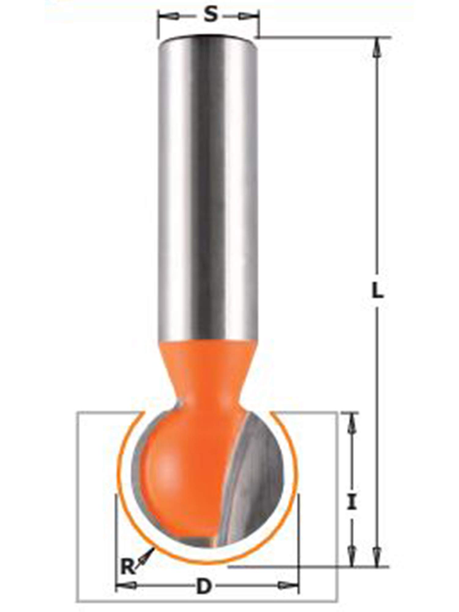 CMT Fresa A Raggio Convesso HW Z2 - Per Legno E Antine, Ø8mm, Raggio 6.35mm - Foto 3