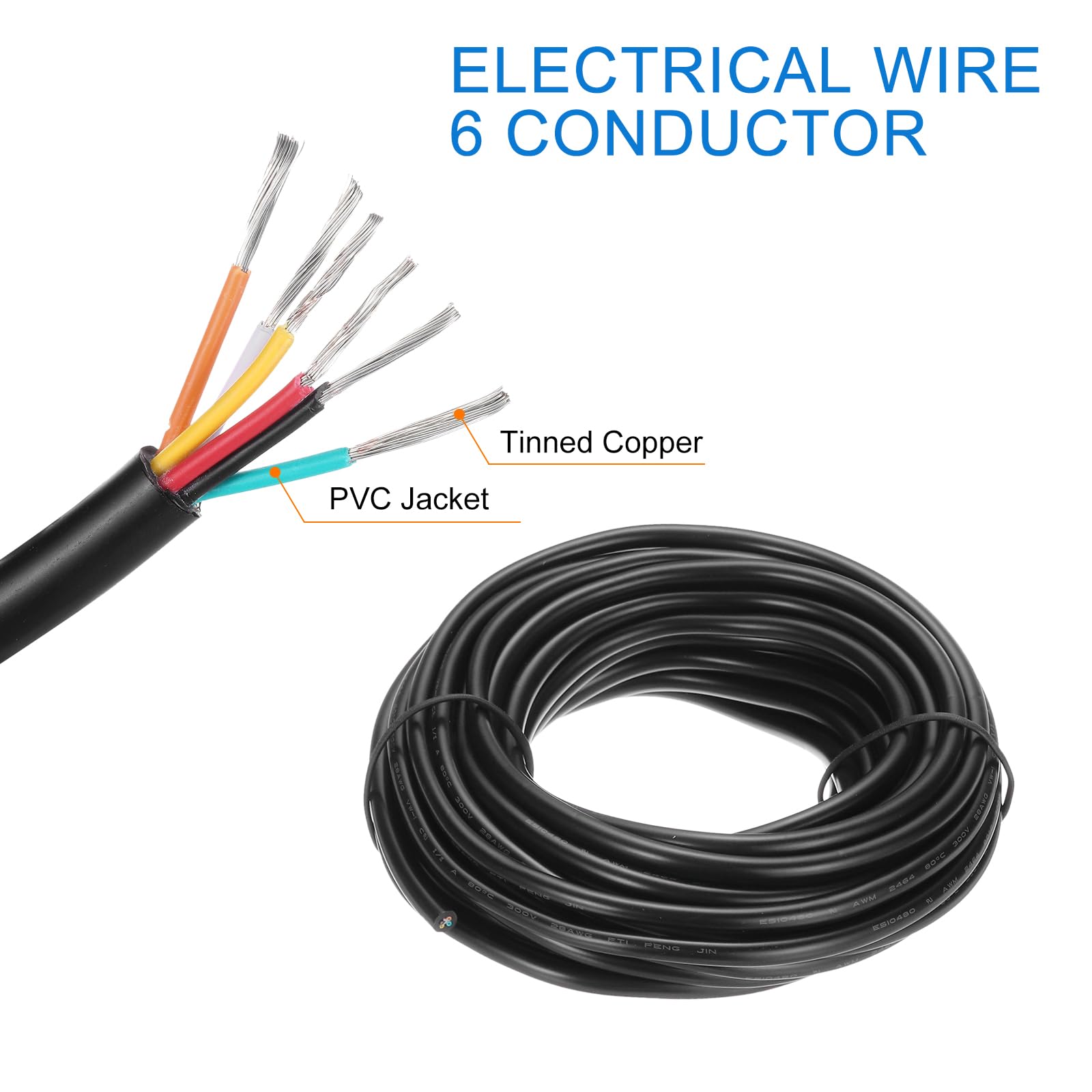DMiotech 28 Gauge Wire Electrical Wire 6 Conductor - Image 4