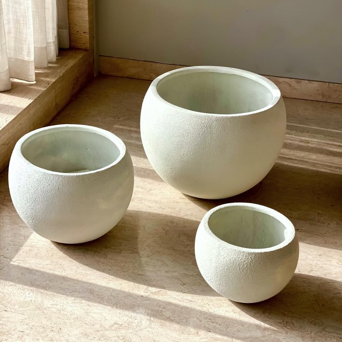 MASON HOME Lithos Planter - Ivory Fiberglass -6