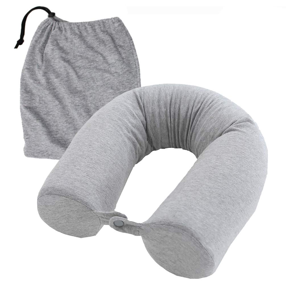 Memory Foam Travel Pillow for Neck, Chin, Lumbar and Leg Support - For Traveling on Airplane, Bus, Train or at Home - Best for Side, Stomach and Back Sleepers - Adjustable, Bendable Roll Pillow