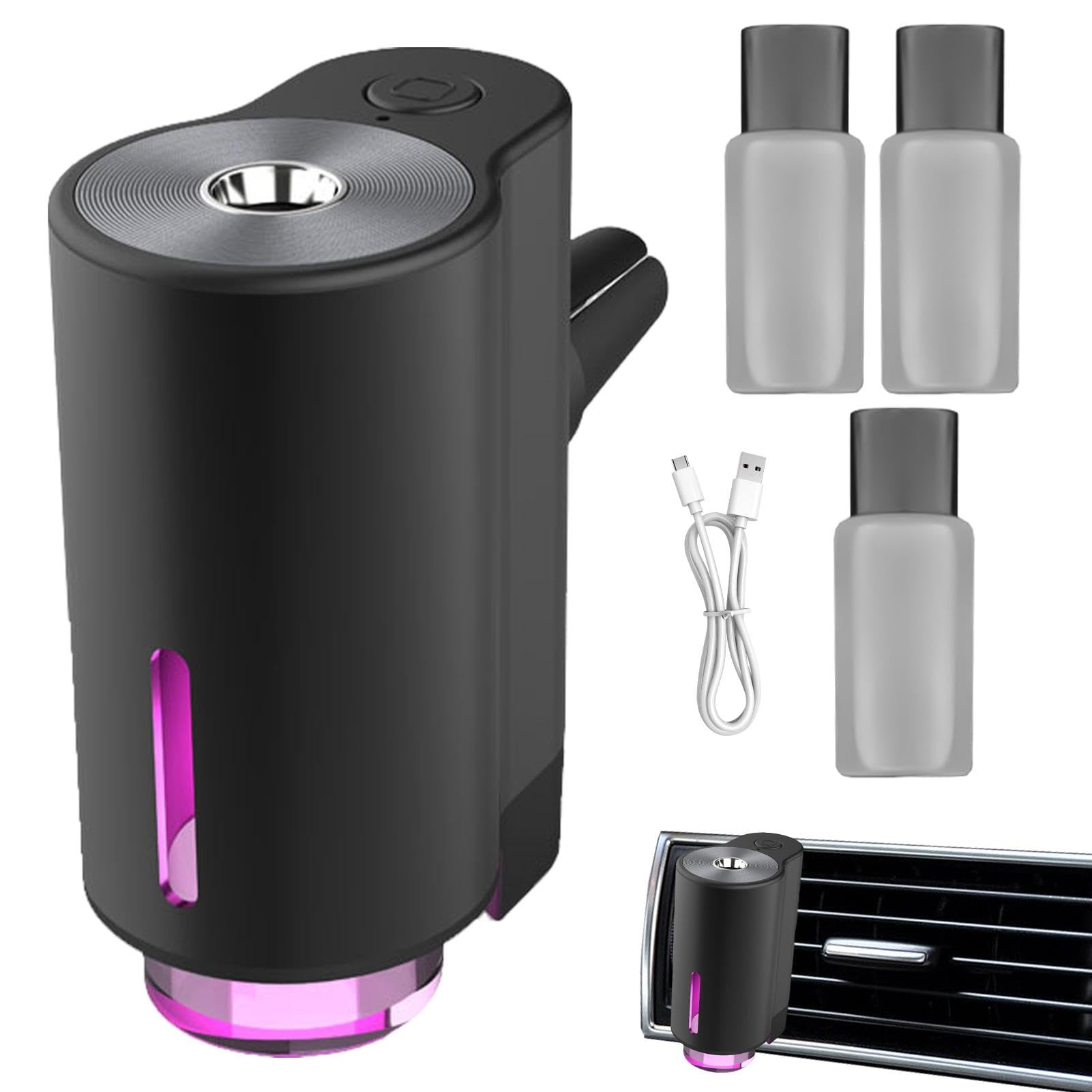 Deodorante per auto intelligente – Diffusore intelligente per auto con 4 livelli regolabili, diffusore di oli per aromaterapia, profumo profumato per viaggi, uomini e donne