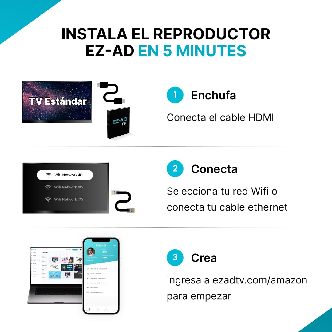 Reproductor de señalización digital para TV, kit de reproductor de señalización digital 4K, publicación automática de contenido, control en la nube, agrega tu presentación de PowerPoint, Plan gratuito
